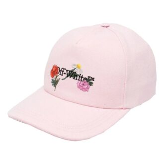 Șapcă de baseball din pânză brodată Off-White „Roz deschis”