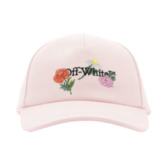 Șapcă de baseball din pânză brodată Off-White „Roz deschis”