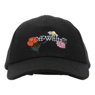 Șapcă de baseball Off-White din pânză brodată „Negru”