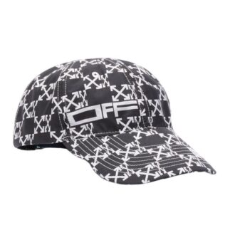 Șapcă Off-White pentru bărbați, cu imprimeu Arrows, negru/alb