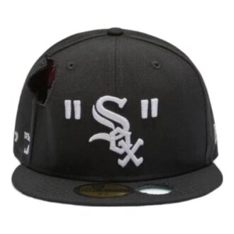 Șapcă Off-White pentru bărbați x MLB x New Era Crossover Hole din lână, negru