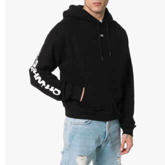 C/O Virgil Abloh Pulover negru pentru bărbați cu cranii în diagonală