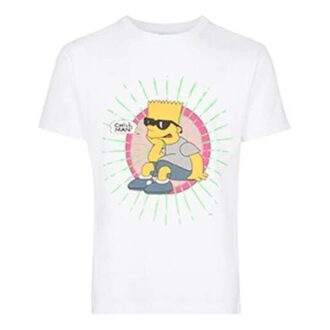 c/o virgil abloh tricou alb cu mâneci scurte și ochelari bart pentru bărbați