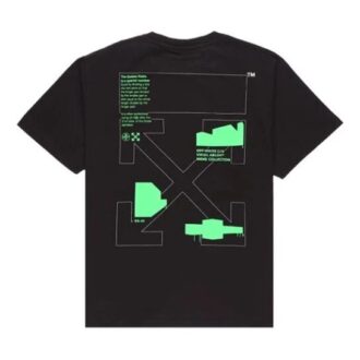 C/O Virgil Abloh Tricou negru pentru bărbați cu imprimeu arcuri