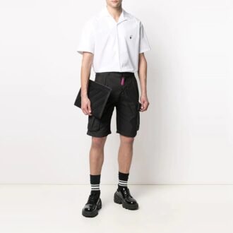 Cămășă cu mânecă scurtă și logo brodat pe spate SS21, alb