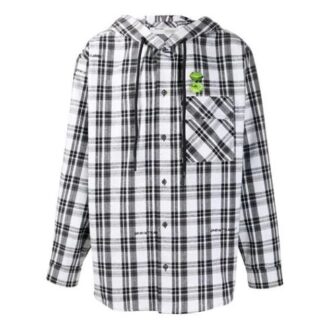 Cămășă cu mâneci lungi și glugă cu dungi, unisex, alb