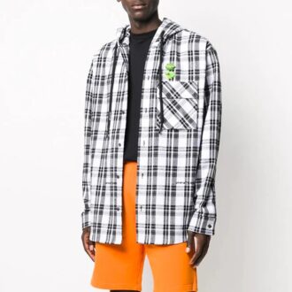 Cămășă cu mâneci lungi și glugă cu dungi, unisex, alb