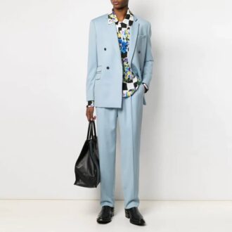 Cămășă cu mâneci lungi, revere în carouri și imprimeu floral SS21, versiune slim fit, negru