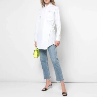 Cămașă albă cu imprimeu de șireturi și logo mic Off-White