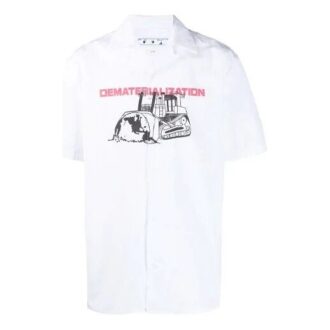 Cămașă albă pentru bărbați Off-White SS21 cu imprimeu logo
