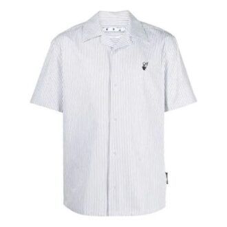 Cămașă casual cu mânecă scurtă și dungi SS21, versiunea albă