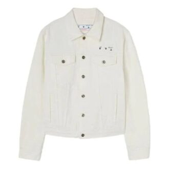 Cămașă cu logo SS22, versiune jachetă din Denim, alb
