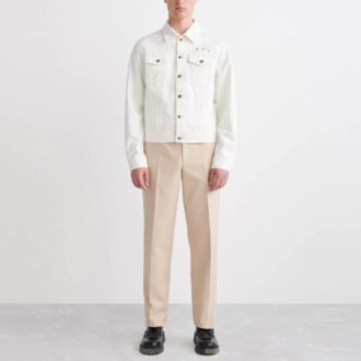 Cămașă cu logo SS22, versiune jachetă din Denim, alb
