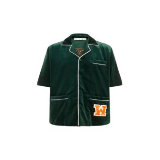 Cămașă cu mânecă scurtă FW20 Cămașă cu mânecă scurtă din catifea pentru bărbați, verde