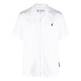 Cămașă cu mânecă scurtă și logo pe piept Micro Mark SS21, alb