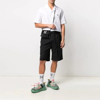 Cămașă cu mânecă scurtă și logo pe piept Micro Mark SS21, alb