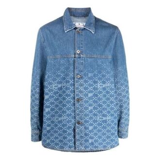 Cămașă cu mâneci lungi din denim cu gradient, albastră