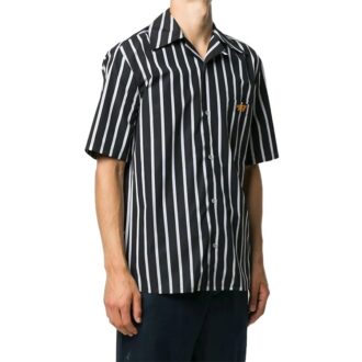 Cămașă cu mâneci scurte, model bowling, cu dungi, colecția Fw20