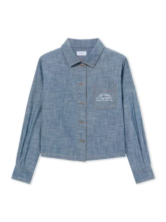 Cămașă de pijama din denim chambray