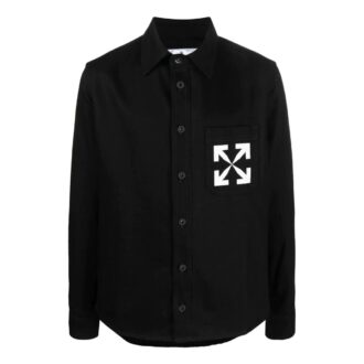 Cămașă din denim cu mâneci lungi și imprimeu cu logo Arrows SS22, negru