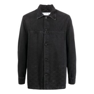 Cămașă din denim cu monogramă „Negru”