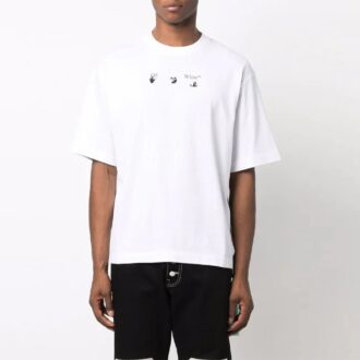 FW21 Cămașă cu mâneci scurte și imprimeu cu logo Arrows, versiune standard, albă