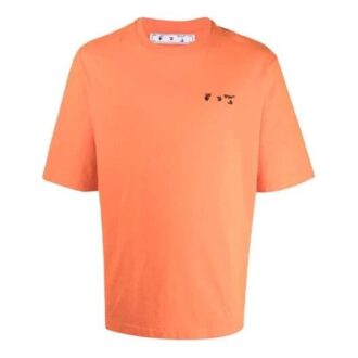 FW21 Cu logo imprimat pe piept, guler rotund, pantaloni scurți, versiune standard, portocaliu
