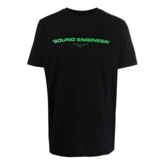 FW21 Model cu imprimeu alfabetic, mânecă scurtă, versiune standard, negru