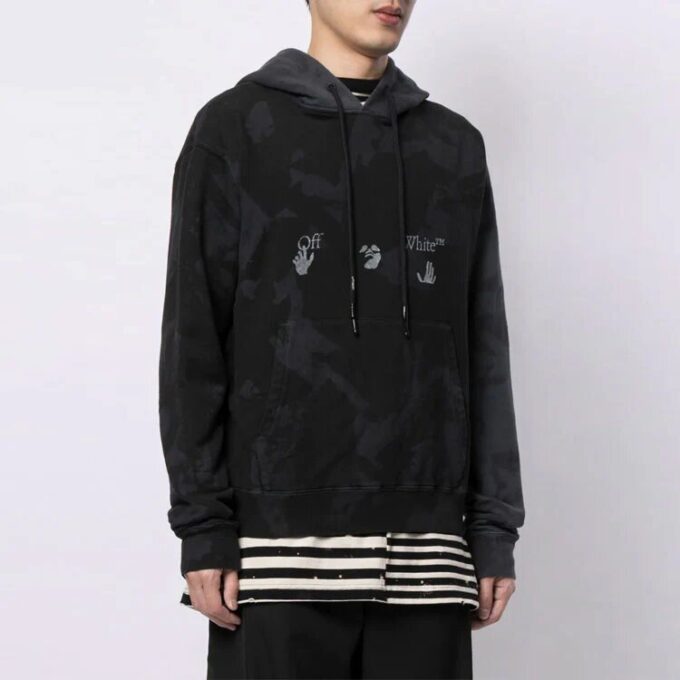 FW21 Tie Dye cu model alfabetic, versiune neagră