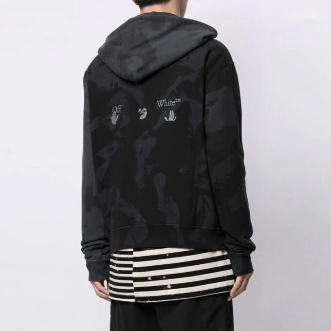 FW21 Tie Dye cu model alfabetic, versiune neagră