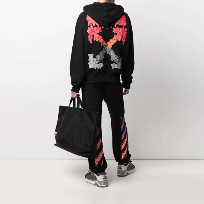 FW21 Tricou sport pentru bărbați cu imprimeu logo Melting Arrow, negru