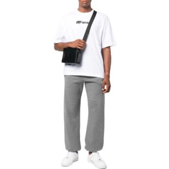 FW22 Culoare solidă cu logo brodat, guler rotund, pantaloni scurți, versiune albă