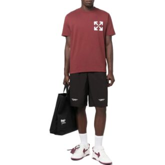 FW22 Pantaloni Scurți cu talie elastică, imprimeu logo, culoare solidă, versiune neagră