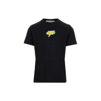 FW22 Pulover cu guler rotund, pantaloni scurți și imprimeu cu logo pe spate, croială slim fit, negru