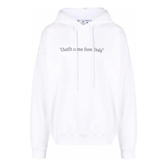 Haină pentru bărbați Off-White SS22 cu imprimeu cu slogan și litere, croială largă, albă