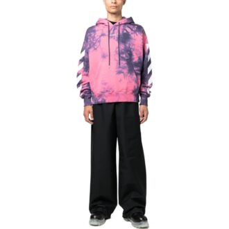 Hanorac cu glugă Arrows tie-dye „Roz”