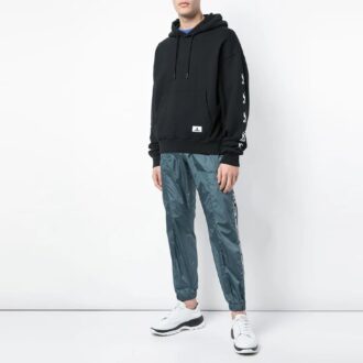 Hanorac cu glugă din fleece cu imprimeu SS19 pentru bărbați, negru