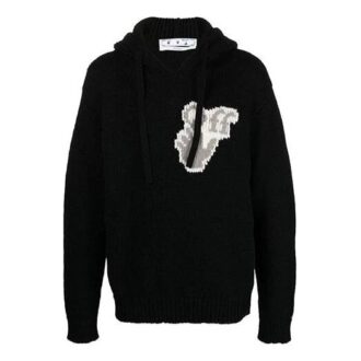 Hanorac cu glugă din tricot „Black”