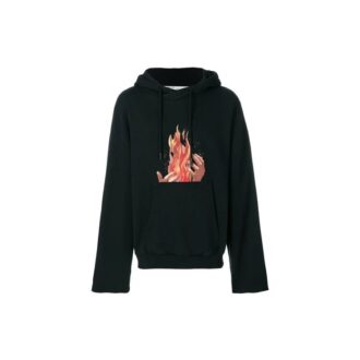 Off-White pentru bărbați cu imprimeu flacără, negru Off-White pentru bărbați cu imprimeu flacără, negru