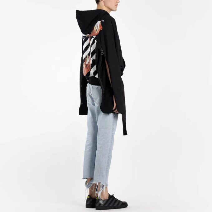 Off-White pentru bărbați cu imprimeu flacără, negru