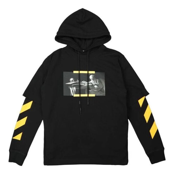 Off-White Bărbați FW21 Model pictură Caravaggio, croială largă, negru