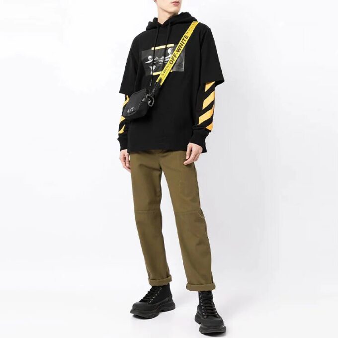 Off-White Bărbați FW21 Model pictură Caravaggio, croială largă, negru