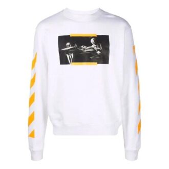 Off-White Bărbați FW21 Pictură Guler rotund Versiune obișnuită Alb Off-White Bărbați FW21 Pictură Guler rotund Versiune obișnuită Alb