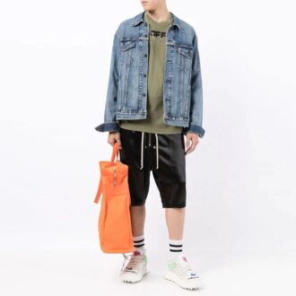 Off-White Bărbați FW21 Tricou cu imprimeu logo, mâneci lungi, croială largă, verde Off-White Bărbați FW21 Tricou cu imprimeu logo, mâneci lungi, croială largă, verde