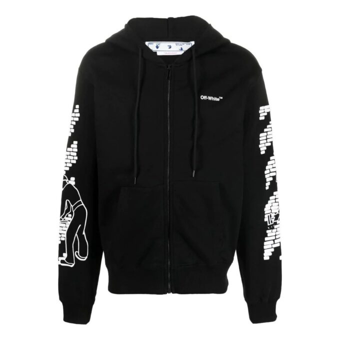 Off-White Bărbați FW22 Cu imprimeu cu model nervurat Croială ajustată Negru