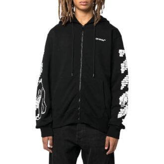 Off-White Bărbați FW22 Cu imprimeu cu model nervurat Croială ajustată Negru Off-White Bărbați FW22 Cu imprimeu cu model nervurat Croială ajustată Negru