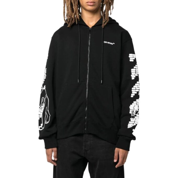 Off-White Bărbați FW22 Cu imprimeu cu model nervurat Croială ajustată Negru