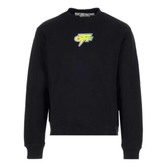 Off-White Bărbați FW22 cu imprimeu logo, guler rotund, fără glugă, mâneci lungi, negru Off-White Bărbați FW22 cu imprimeu logo, guler rotund, fără glugă, mâneci lungi, negru