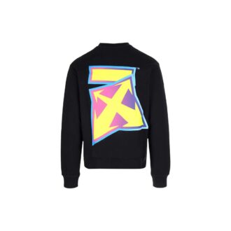 Off-White Bărbați FW22 cu imprimeu logo, guler rotund, fără glugă, mâneci lungi, negru Off-White Bărbați FW22 cu imprimeu logo, guler rotund, fără glugă, mâneci lungi, negru