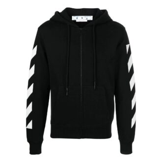 Off-White Bărbați FW22 cu imprimeu săgeată pe spate, cu glugă și mâneci lungi, versiune standard, negru Off-White Bărbați FW22 cu imprimeu săgeată pe spate, cu glugă și mâneci lungi, versiune standard, negru